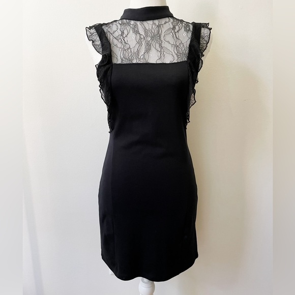 Free People Size Small Black Bodycon Stretchy Lace Dress - Picture 1 of 10
